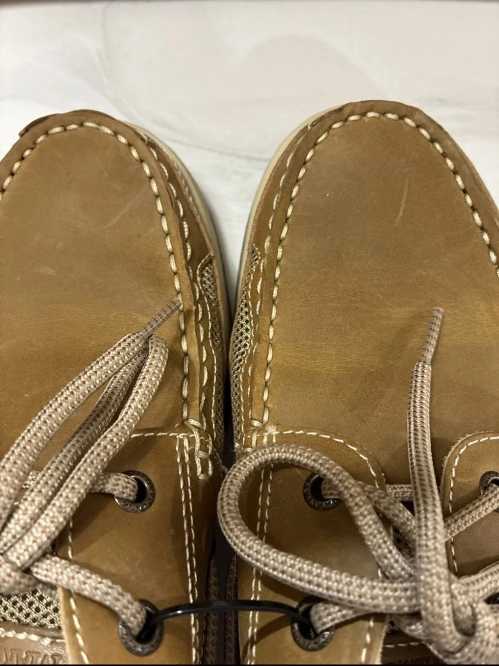 Margaritaville Anchor Lace Up Boat Shoes Brown Leather Textile Upper Men's Sz 12